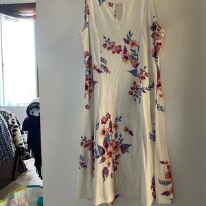 Cream colored dress with floral print